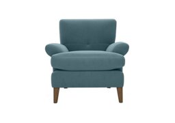 The Lounge Co. - Bronwyn Fabric Joshua Armchair With Walnut Feet - Shallow Puddle