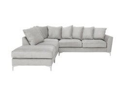 Legend Scatter Back Fabric Left Hand Facing Corner Sofa with Dark Feet - Kingston Silver