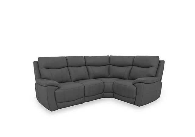 Sloane Leather Small Right Hand Facing Corner Sofa - Granite