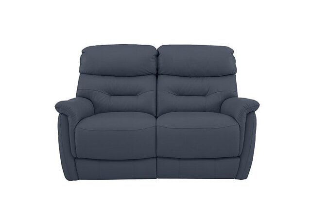 World of Leather - Chicago 2 Seater BV Leather Power Recliner Sofa - BV Ocean Blue