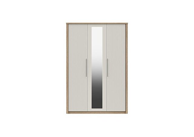 London Bedrooms - Chelsea 3 Door Wardrobe With Mirror Door and Silver Handles