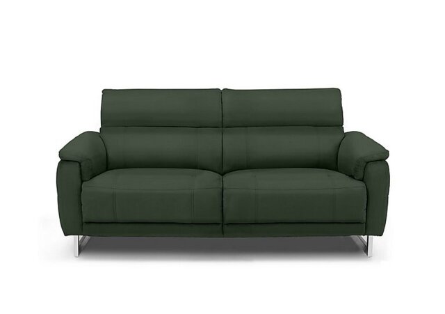 Moet 3 Seater Leather Power Recliner Sofa with Telescopic Headrests - Oslo Pine