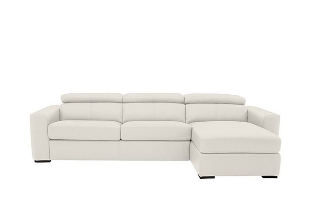 World of Leather - Infinity BV Leather Left Hand Facing Corner Chaise Sofa with Storage - BV Star White