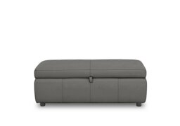 World of Leather - Tyrell 120cm NC Leather Blanket Box - Charcoal Grey