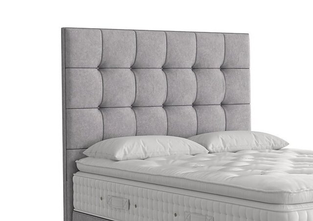 Vispring - Langdon Floor Standing Headboard - Double - Marble Silver