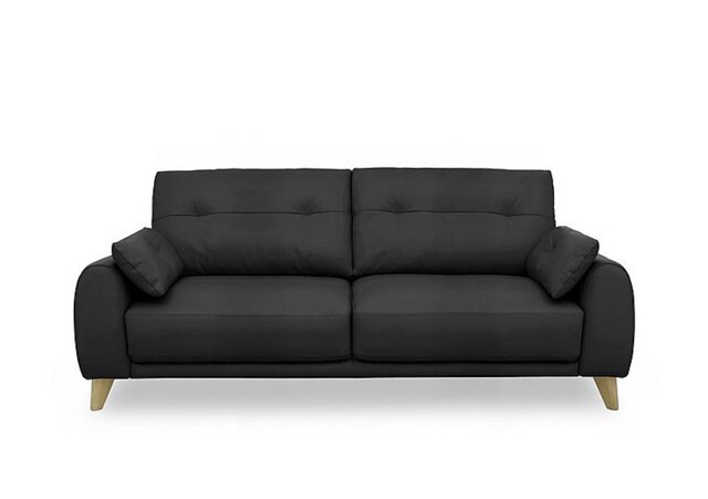 World of Leather - Malmo Leather 3 Seater Sofa - Classic Black