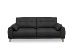 World of Leather - Malmo Leather 3 Seater Sofa - Classic Black