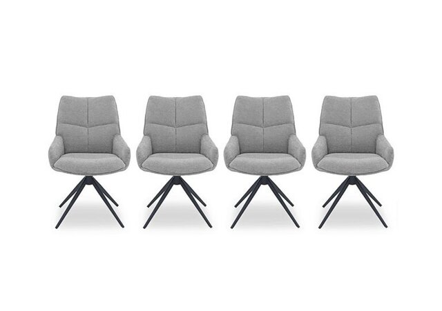 Kiara Set of 4 Fabric Swivel Dining Chairs - Taupe