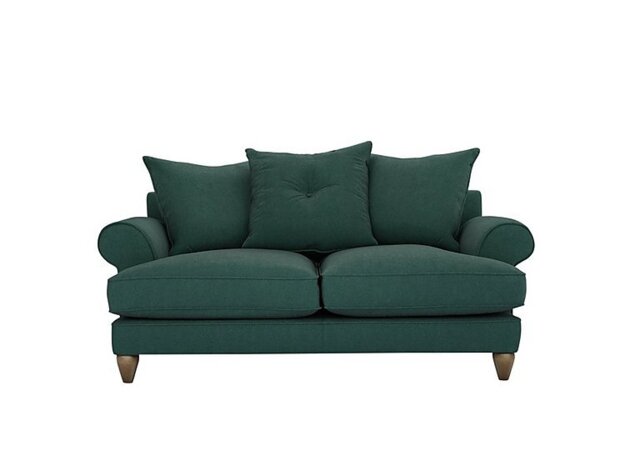 The Lounge Co. - Bronwyn 2.5 Seater Fabric Scatter Back Sofa With Vintage Oak Feet - Curly Kale