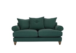 The Lounge Co. - Bronwyn 2.5 Seater Fabric Scatter Back Sofa With Vintage Oak Feet - Curly Kale