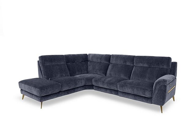 Eclipse Fabric Left Hand Facing Corner Power Recliner Sofa with Power Headrests and Chaise End Storage