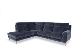 Eclipse Fabric Left Hand Facing Corner Power Recliner Sofa with Power Headrests and Chaise End Storage