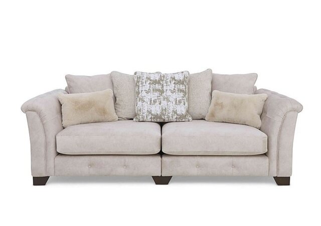 Aura 4 Seater Scatter Back Split Frame Sofa - Enzo Cream