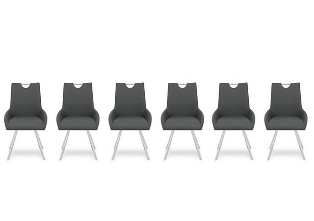Nadal Set of 6 Swivel Dining Arm Chairs
