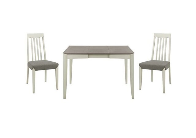 Skye Small Table and 2 Tall Chairs - Two Tone/Titantium