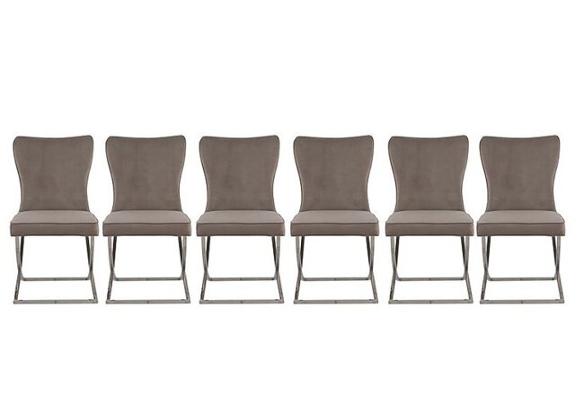 Vanquish Set of 6 Dining Chairs - Taupe