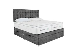 Sleepeezee - Natural Touch 2000 Pillowtop Zip and Link Side Ottoman Divan Set - Daytona Grey
