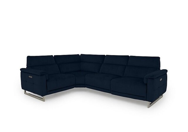 Moet Fabric Power Recliner Left Hand Facing Corner Sofa with Telescopic Headrests - Opulence Royal