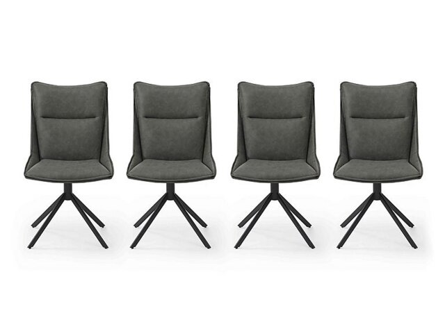 Catalina Set of 4 Swivel Dining Chairs - Dark Grey
