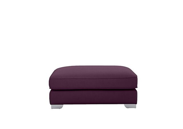 The Lounge Co. - Isobel Rectangular Footstool - Frosted Grape with Chrome Feet