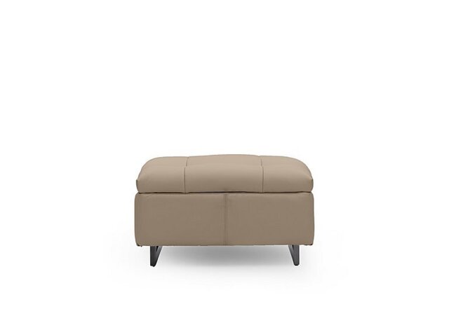 Gisella Leather Large Footstool - Barley