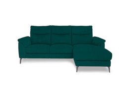 Morgan Fabric 3 Seater Power Recliner Sofa with Right Hand Facing Chaise End - Opulence Teal