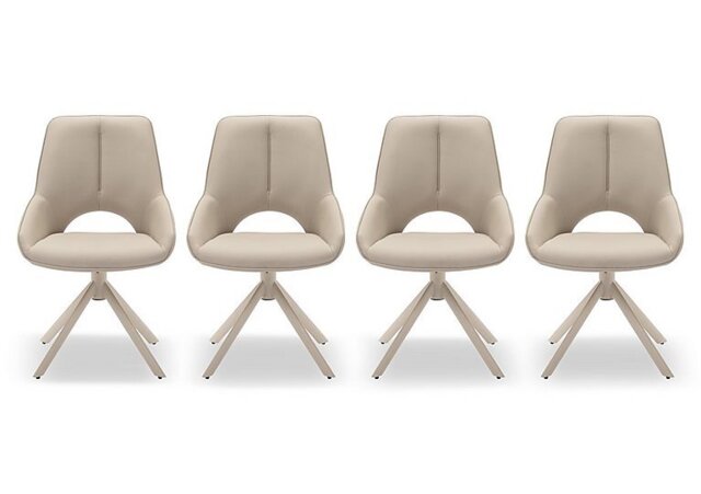Tino Set of 4 Faux Leather Swivel Dining Chairs