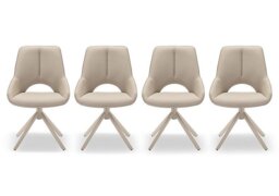 Tino Set of 4 Faux Leather Swivel Dining Chairs