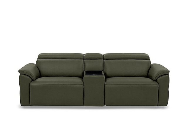 Dolomite 3 Seater Leather Power Recliner Sofa with Power Headrests and Console - Oslo Pine