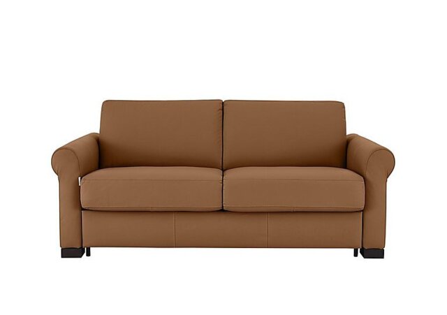 Nicoletti - Alcova 2.5 Seater Leather Sofa Bed with Scroll Arms - Cognac - Sofas and Armchairs - In Time for Christmas
