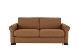Nicoletti - Alcova 2.5 Seater Leather Sofa Bed with Scroll Arms - Cognac - Sofas and Armchairs - In Time for Christmas