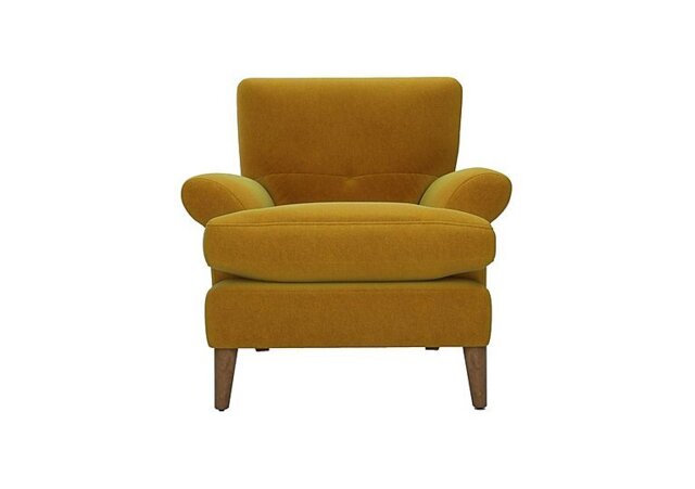 The Lounge Co. - Bronwyn Fabric Joshua Armchair With Vintage Oak Feet - Golden Spice