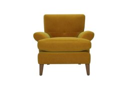 The Lounge Co. - Bronwyn Fabric Joshua Armchair With Vintage Oak Feet - Golden Spice