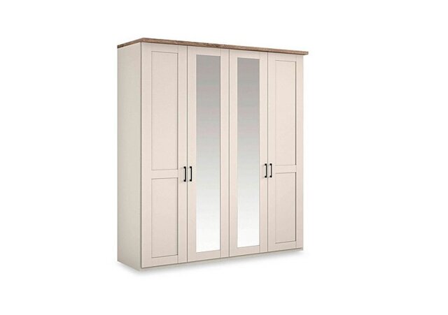 Wiemann - Adeline 4 Door Hinged Wardrobe with 2 Mirrors - Champagne - Bedroom Furniture