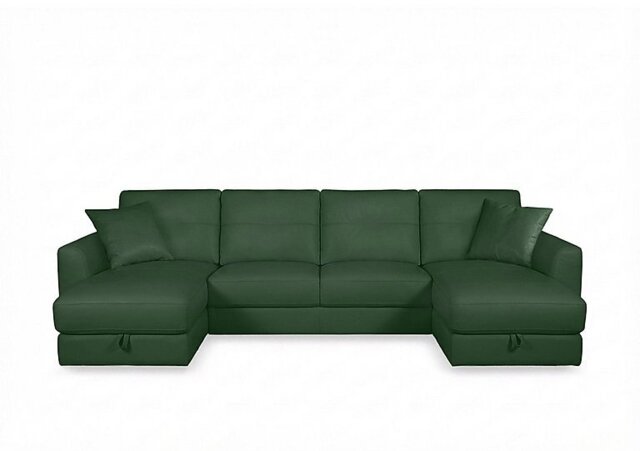 World of Leather - Nest Large NC Leather U-Shaped Corner Sofa with Double Storage Chaises