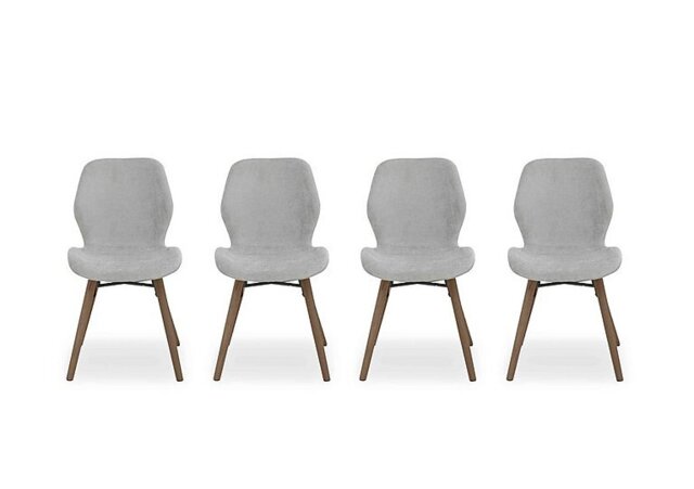 Stockholm Set of 4 Upholstered Dining Chairs - Dark Oak