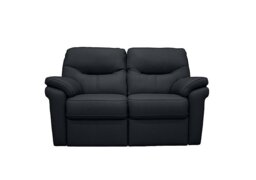 G Plan - Seattle 2 Seater Leather Sofa - No Recliner - Cambridge Petrol Blue