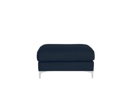 Legend Fabric Footstool - Cosmo Navy with Chrome Feet