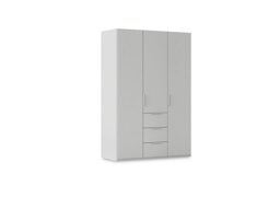 Rauch - Haven 151cm 3 Door Combi Wardrobe with Décor Doors - Silk Grey/Silk Grey Front