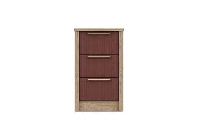 London Bedrooms - Chelsea 3 Drawer Bedside Cabinet with Gold Handles