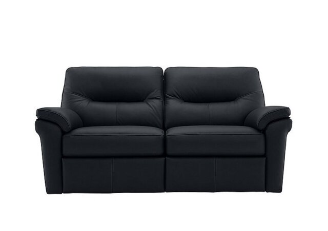 G Plan - Seattle 2.5 Seater Leather Sofa - No Recliner - Cambridge Petrol Blue