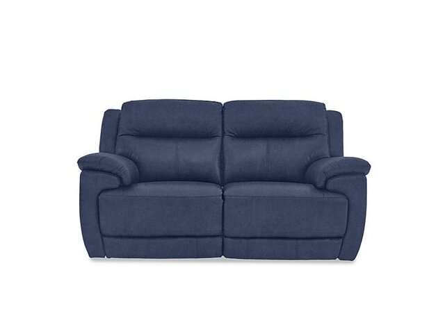 Touch 2 Seater Heavy Duty Fabric Manual Recliner Sofa - Blue - Sofas and Armchairs - In Time for Christmas