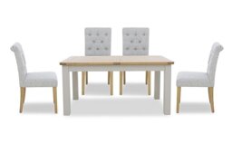 Lewis Rectangular Extending Dining Table and 4 Button Back Chairs