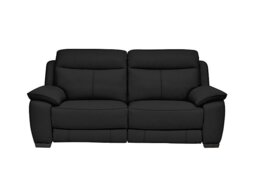 World of Leather - Starlight Express 3 Seater NC Leather Recliner Sofa with Power Headrests - Black