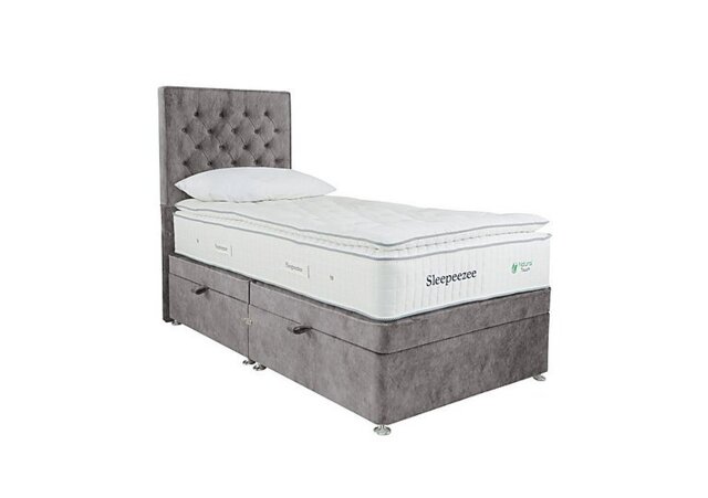 Sleepeezee - Natural Touch 3000 Pillowtop Side Ottoman Divan Set - Single - Dapple Silver