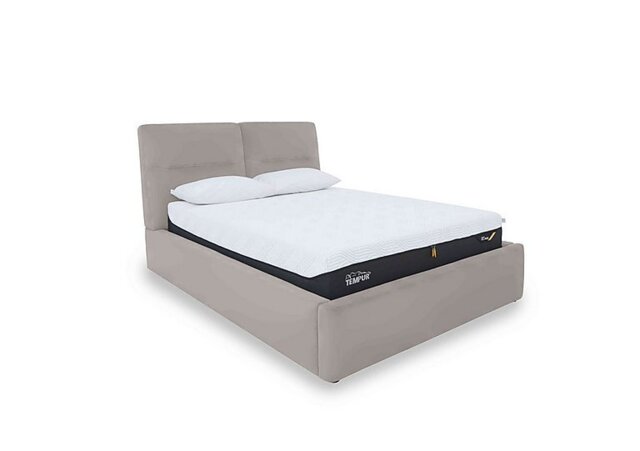 World of Leather - Stark Leather Manual Ottoman Bed Frame - Super King - Silver Grey