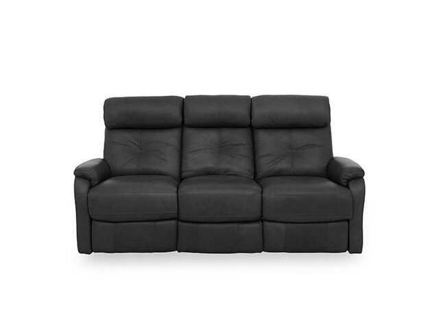 World of Leather - Compact Collection Titch Leather 3 Seater Power Recliner Sofa - Carbon Grey