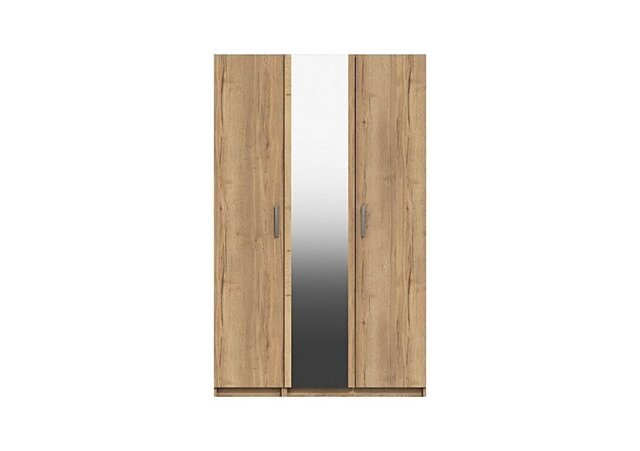 London Bedrooms - Waterloo 3 Door Wardrobe with Mirror - Natural Rustic Oak