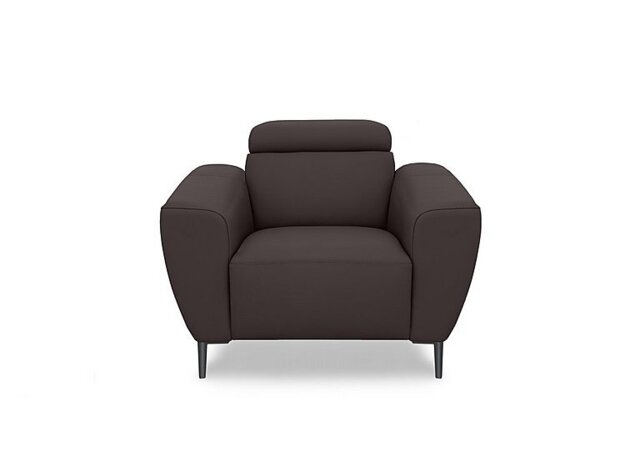 Nicoletti - Milano Leather Chair - Botera Testa Di Moro with Titanium Feet