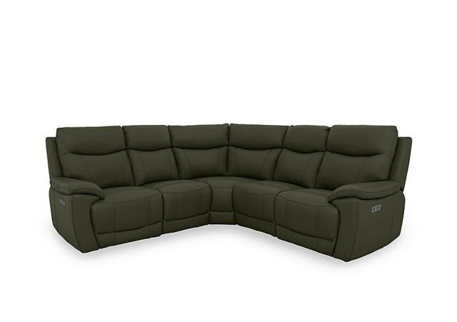 Sloane Leather Large Power Recliner Corner Sofa - Oslo Pine - Sofas and Armchairs
